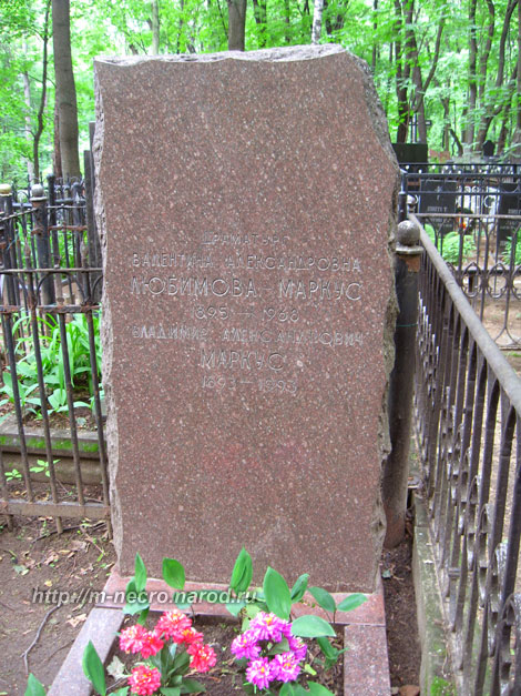 могила В.А. Любимовой-Маркус, фото Двамала, 2010 г.